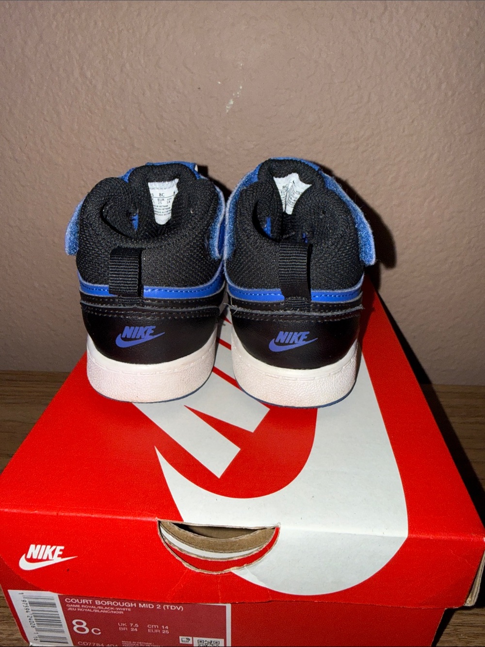 Nike Kids Royal Blue and Black High-Top Sneakers - Picture 4 of 10